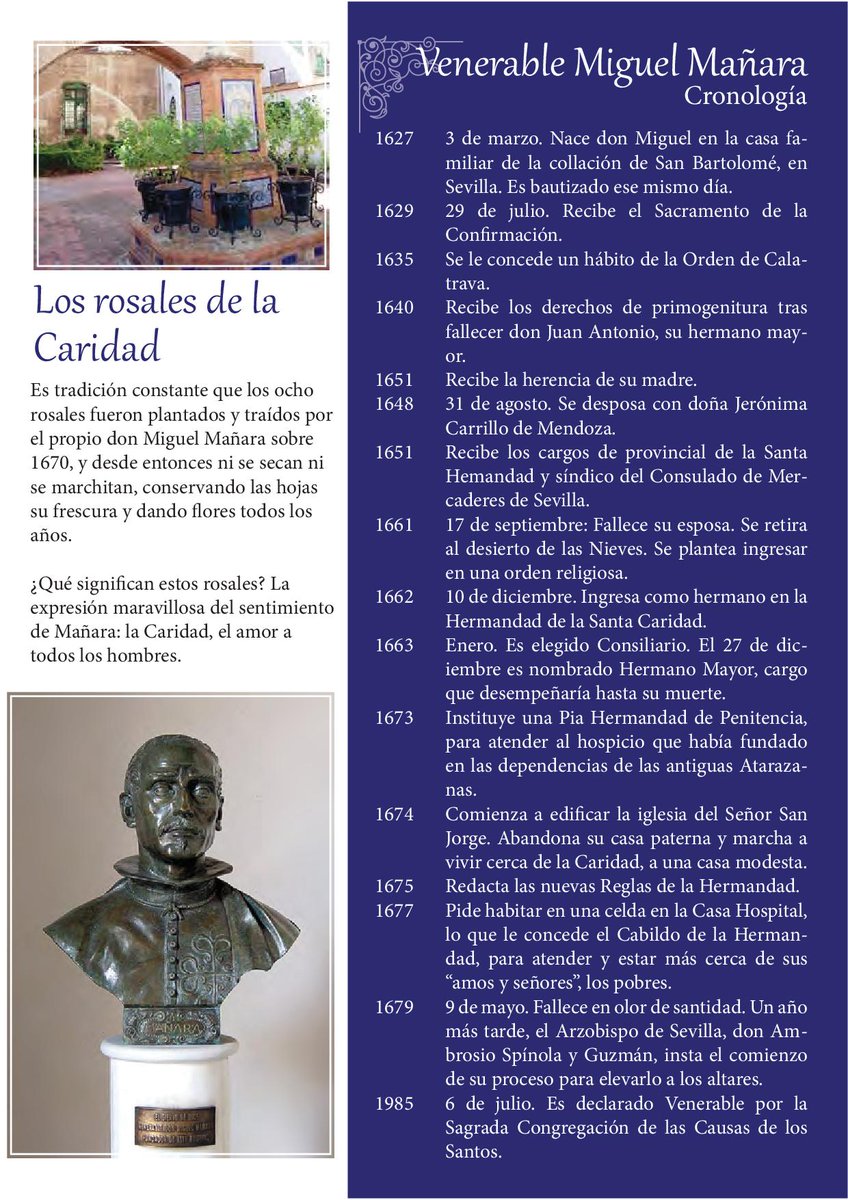 LaSantaCaridad's tweet photo. Cronología del venerable #miguelmañara el #apostoldelamisericordia Una vida dedicada a los pobres #santacaridad https://t.co/guLARylrky
