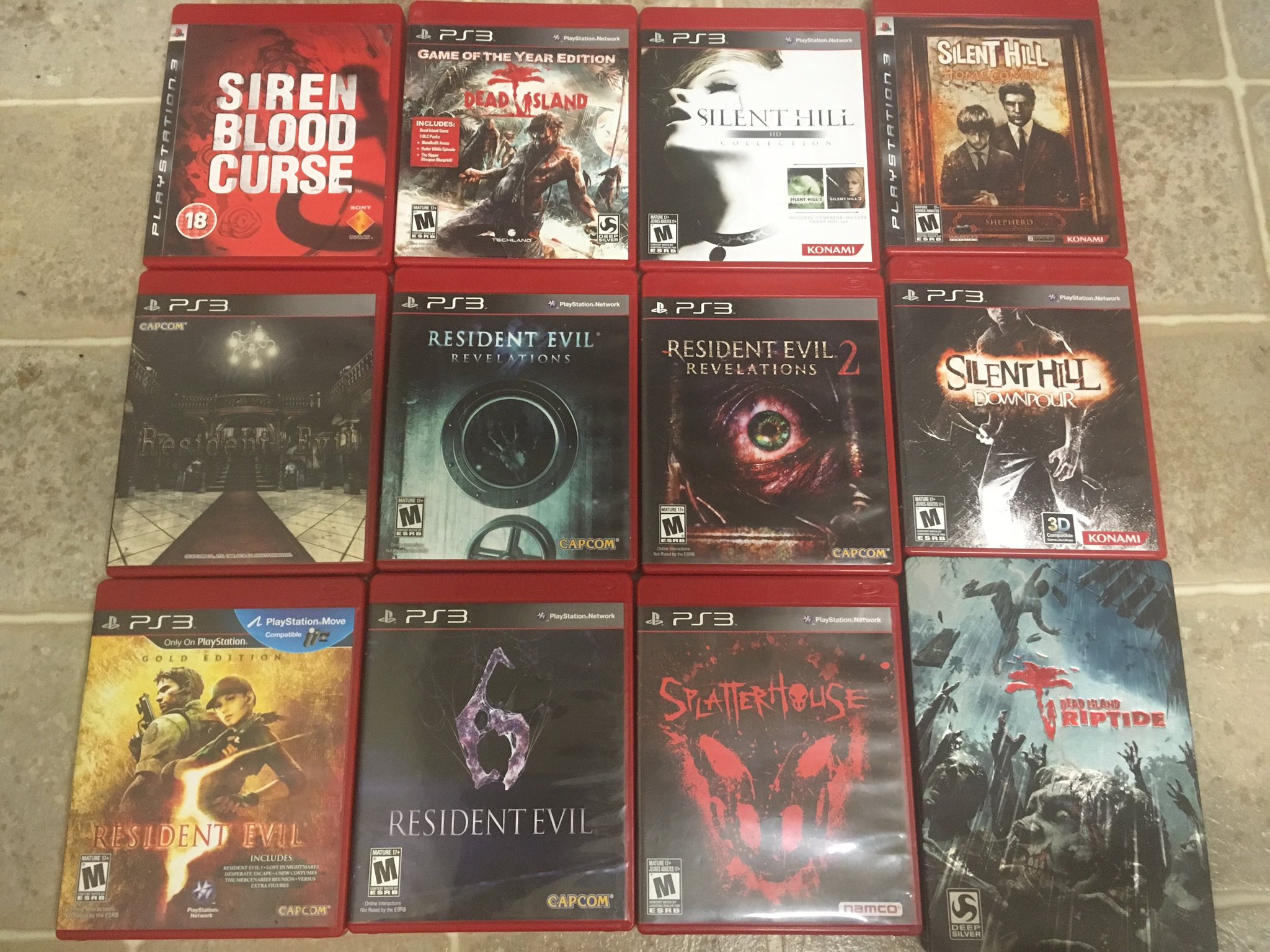 Radical Reggie on X: Don't throw out those red ps3 cases people! Use them  for your horror games. Got my horror/survival horror games Looking good in  those red cases  / X