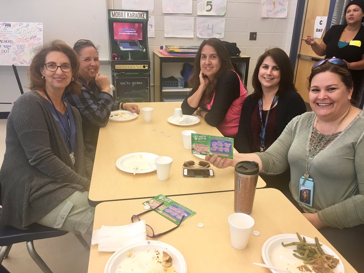 HanoverSchools's tweet photo. THANK YOU TEACHERS! @VirginiaLottery surprised staff at KCES today with lunch and games for Teacher Appreciation Day. Thank a teacher today! https://t.co/S6jIxXe2xP