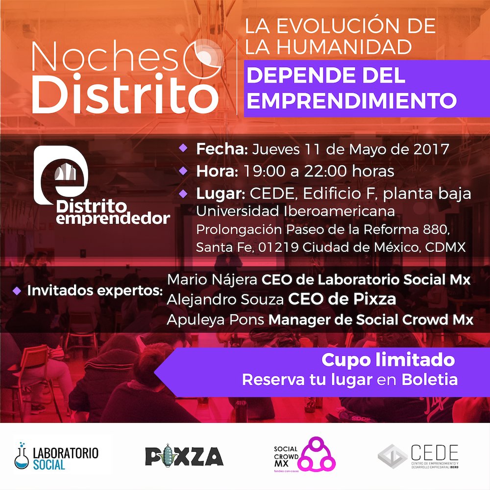 IBERO_mx's tweet photo. ¿Eres emprendedor y estás interesado en el enfoque social? ¡Ven a nuestra #NocheDistrito y aprende de los mejores! ⏩ https://t.co/MvgtZGMKJs https://t.co/uRH9Ab2xcI