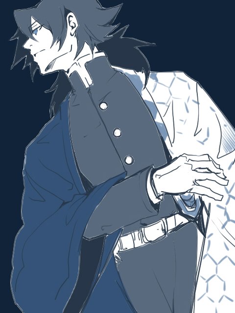 リカさんがTwitterに投稿した冨岡義勇(鬼滅の刃)のイラスト。