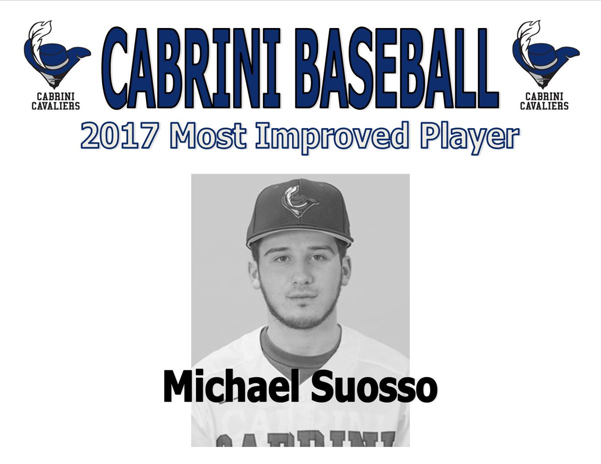 Congrats to <a href="/CabriniCavs/">CabriniAthletics</a> #DiamondCavs IF Michael Suosso on being voted by your teammates as Most Improved Player!