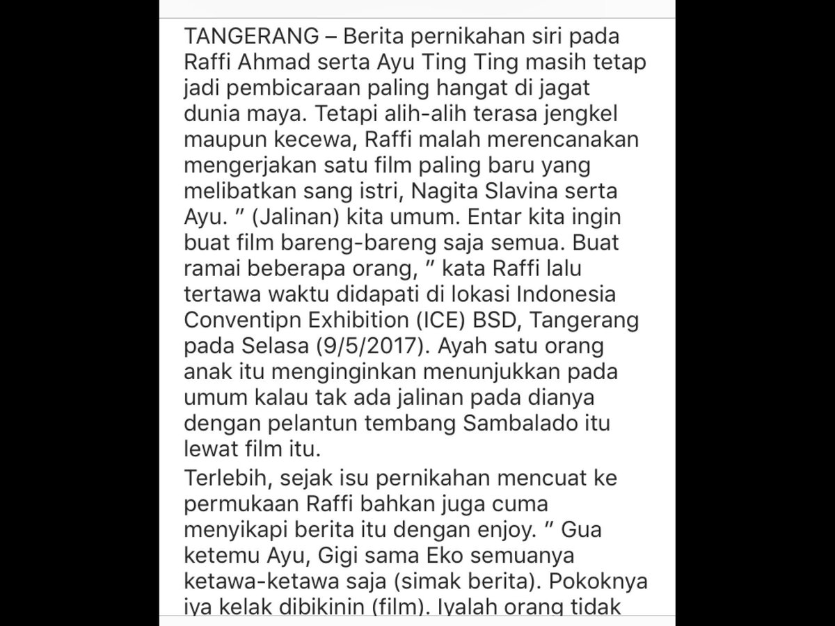 ayu_kathy's tweet photo. @aytingnew92 @RaffiAhmadLagi 🙏👍👍👏👏 https://t.co/6spbnH0ces