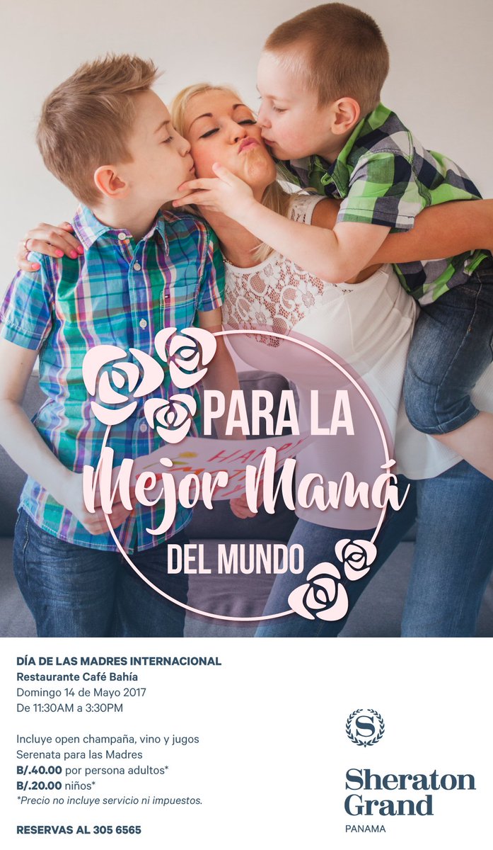 Celebra con nosotros el Dia Intrnacional de las Madres este 14 de Mayo con nuestro Exquisito Brunch Dominical! #SheratonGrand