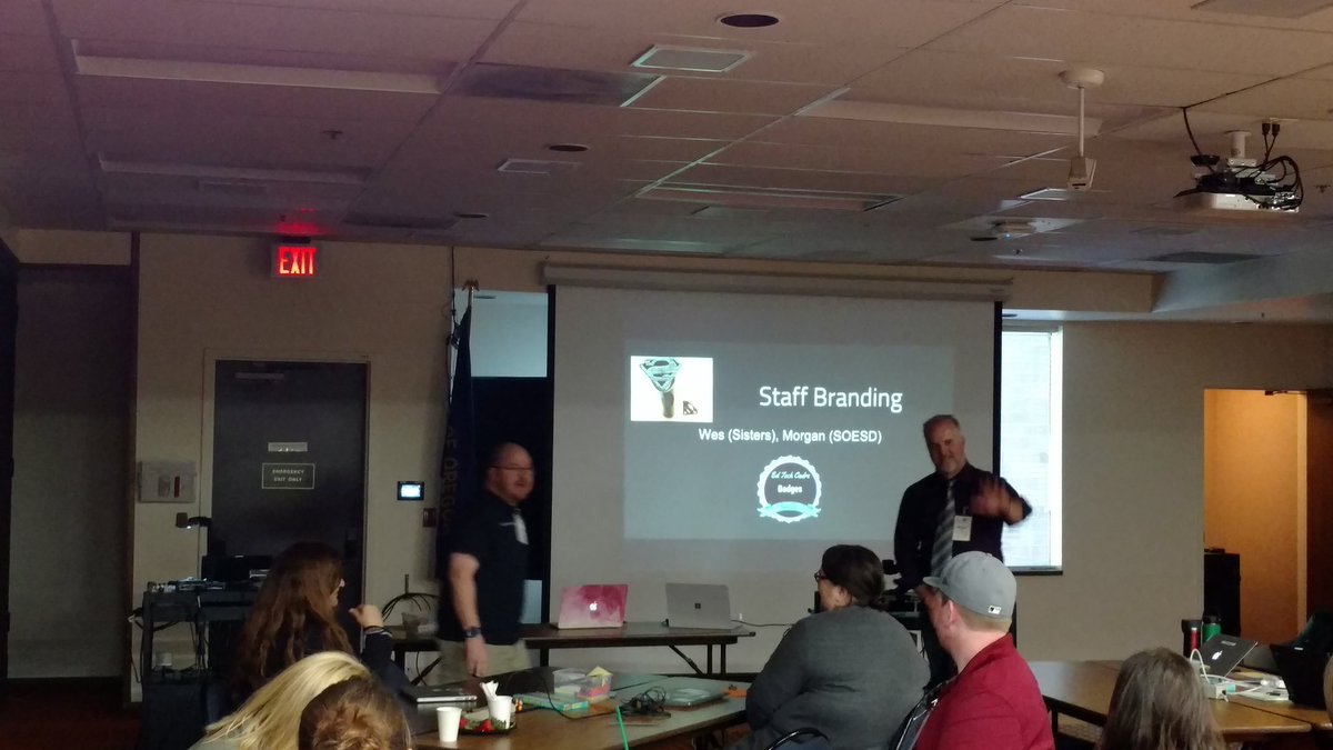 IamEricNichols's tweet photo. SharkTank at #cadre at Clackamas ESD. Gamify your PD! Great stuff transitioning from #harneytech17 https://t.co/ozML7VRG5s