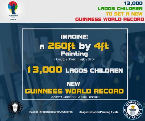 Lagosat50Fiesta's tweet photo. On May 27, 2017 #ChildrensDay,13000 Lagos Children will set a #NewGuinnessWorldRecord as Lagos celebrates 50 Years.
#LagosAt50 #PaintLagos https://t.co/YcbagLNIXf