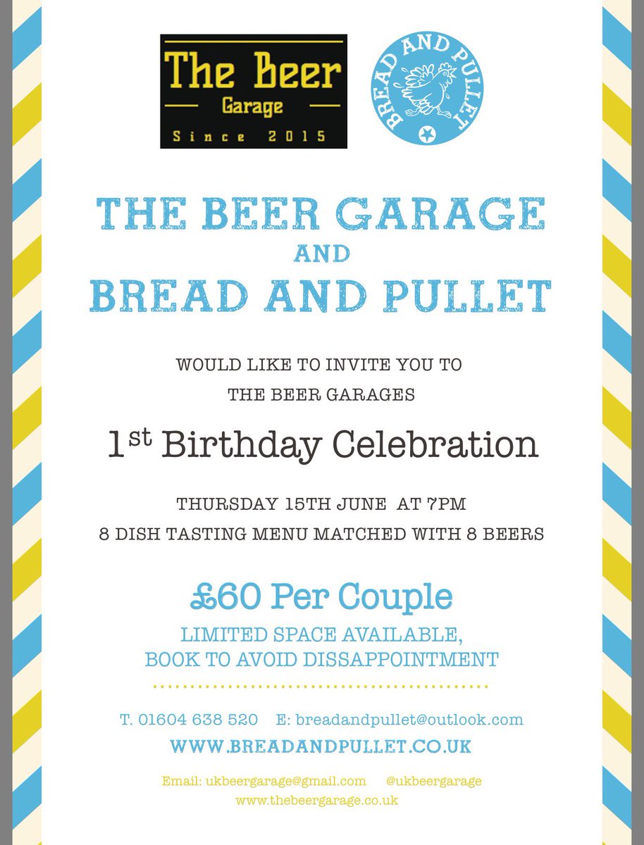 Join us to help celebrate the amazing <a href="/UKBeerGarage/">The Beer Garage</a> 1st birthday 🐔🍺🐔🍺