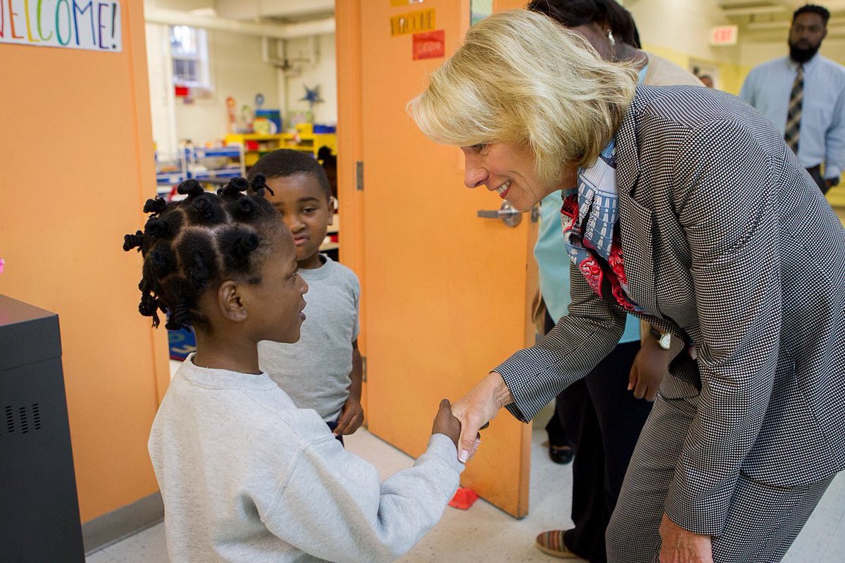 DeVos: Thank you for everything you do

Kid: I'm not the teacher

DeVos: Gonna be honest I still don't get how this whole school thing works