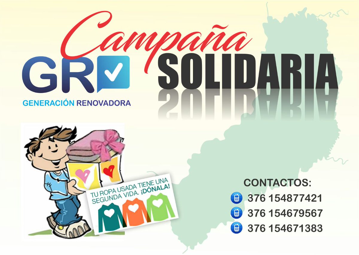 generenovadora's tweet photo. #CampañaSolidaria Colecta de ropa y calzados a beneficio de la Esc Especial  N° 844 de San Antonio. Contáctate y lo buscamos
#CercadelaGente https://t.co/5Jj4NTUgjh