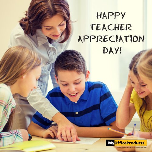 MYOP1's tweet photo. Happy Teacher Appreciation Day from all of us at MyOfficeProducts. Thank you for all that you do! #NationalTeachersDay https://t.co/5DjIldhcmP