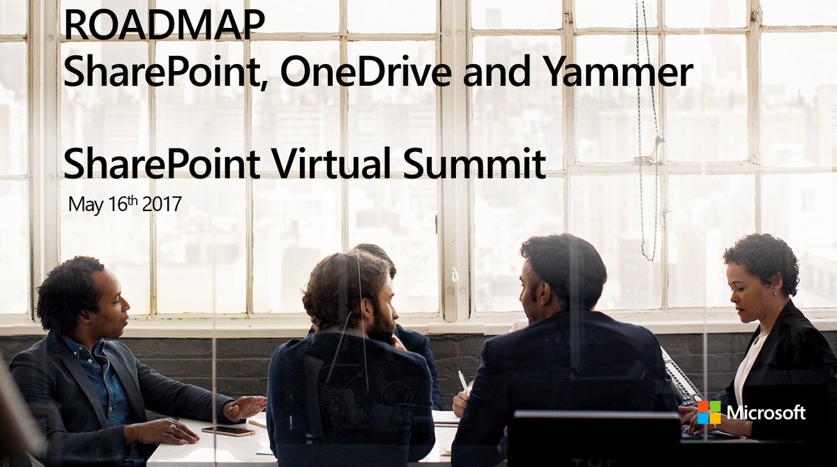 mkashman's tweet photo. TEASE: collated slides for a deck titled, "#ROADMAP: SharePoint, OneDrive &amp; Yammer" #SharePointSummit https://t.co/j8bwbvO0Mi #registertoday https://t.co/GOlSfbnPlu