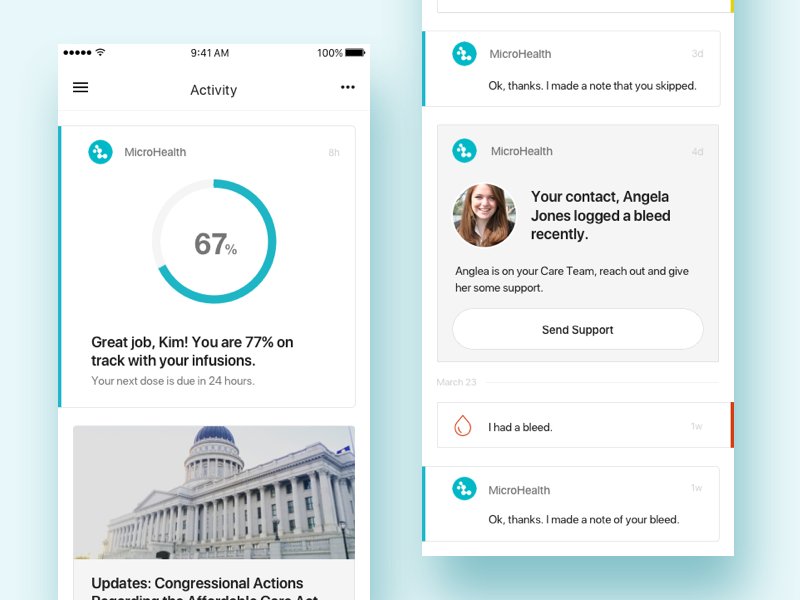 getstream_io's tweet photo. Calm colors and great icons in this slick mobile activity feed design https://t.co/NSdae20CeZ by @natronix3000 #dribbble #feedslead https://t.co/WgQda2v4xp