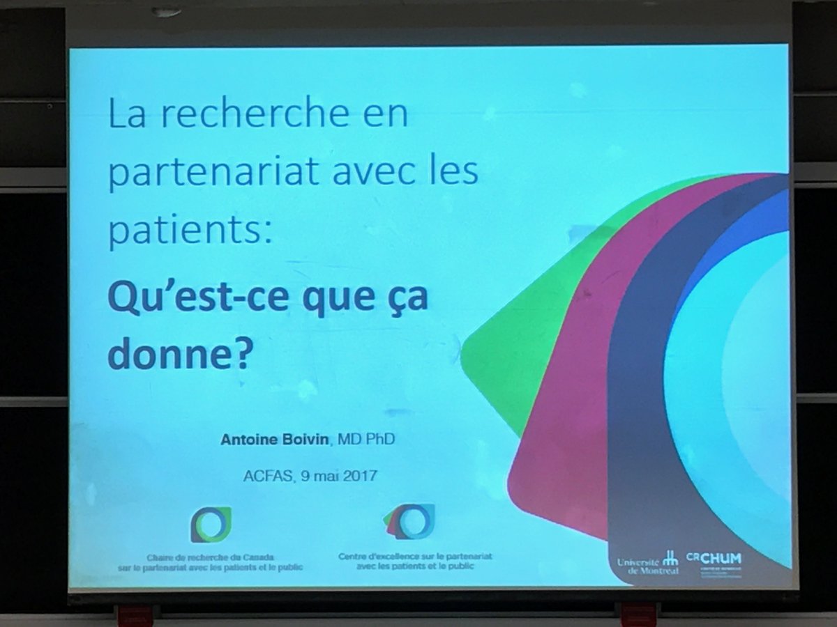 AcfasSante's tweet photo. À 13h30 sur @AcfasSante: La #recherche en partenariat avec les #patients, qu'est-ce que ça donne? #SRAP #AcfasC5 @UniteSoutien https://t.co/gms9yhty7J