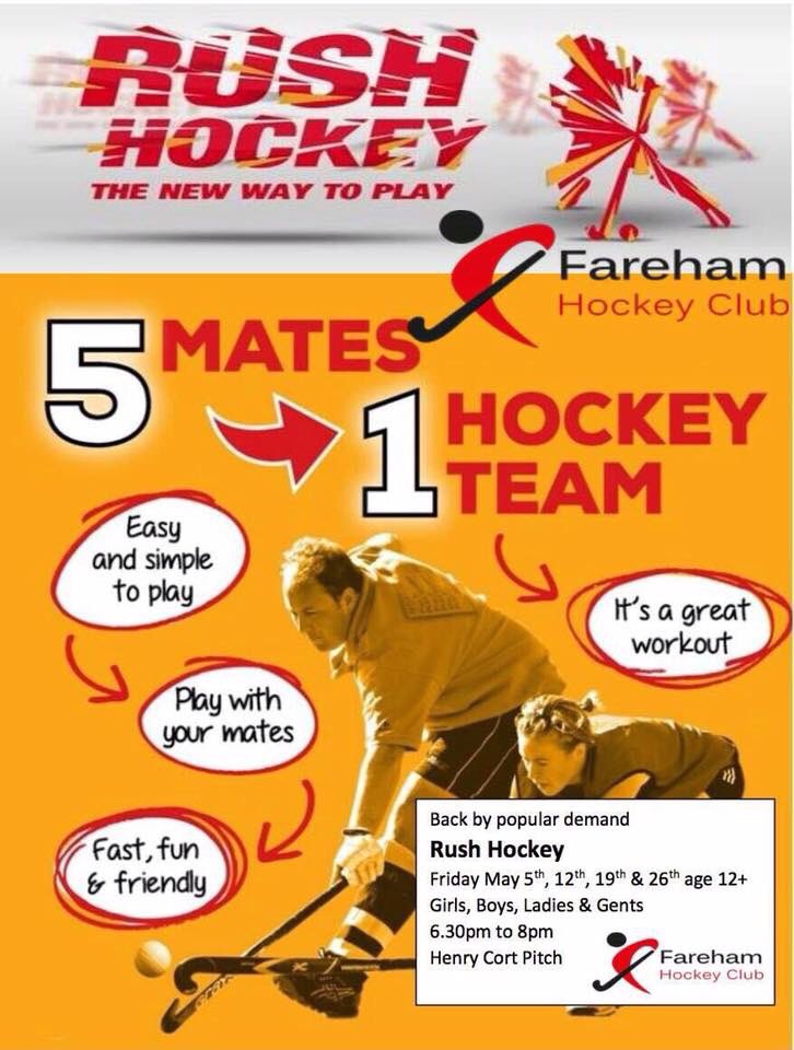 Give hockey a go at our club. #backtohockey and #rushhockey from 1830 this Friday!