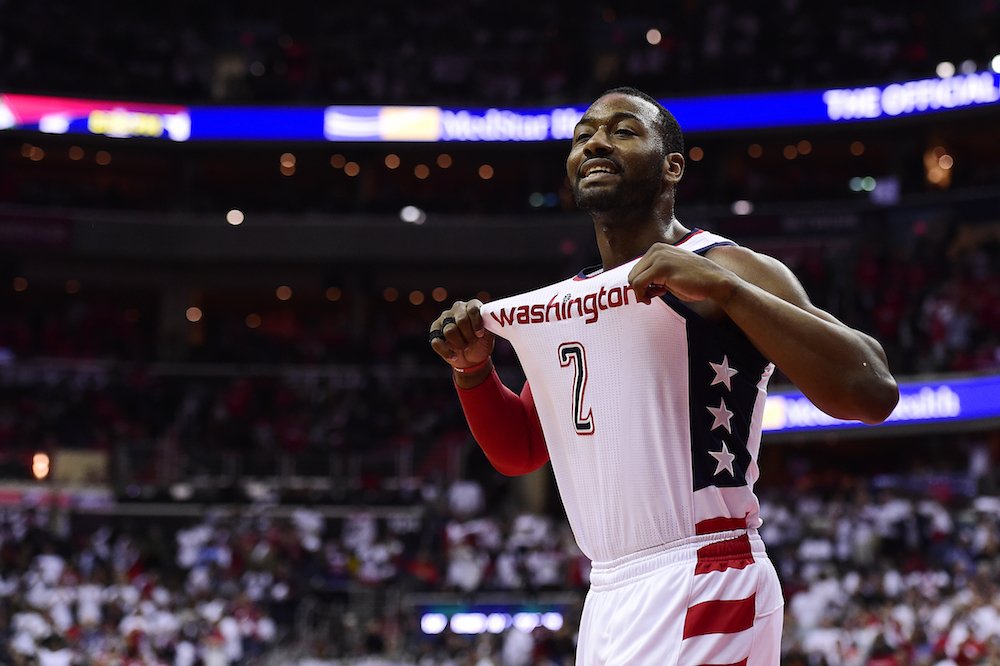 BleacherReport's tweet photo. With a historical postseason, John Wall is proving he is the purest point guard in the NBA https://t.co/2HZIqwOtSr https://t.co/EOHgoJ44Pq