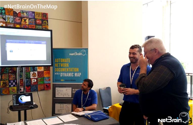 NetBrainTech's tweet photo. "So you're telling me it's really that easy?" #CiscoConnectUS -Raleigh, NC Attendees, stop by booth # 21 for a live demo! #NetBrainOnTheMap https://t.co/vlOObrXvXP