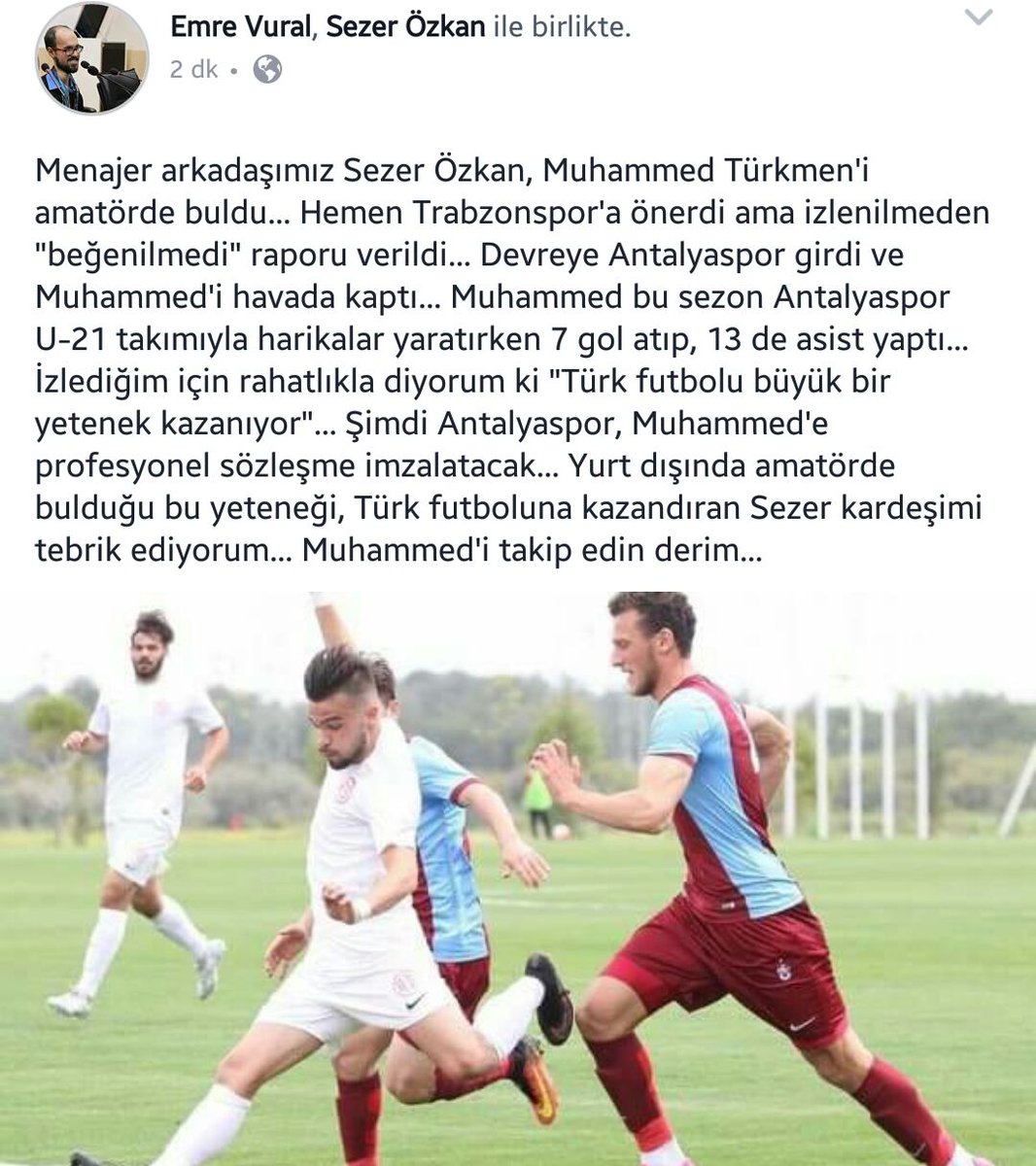 Bir tebrik Sezer Özkan'a... Bir tebrik de Antalyaspor'a... Bu Muhammed'i takip edin...
@Sezerozkan6161
