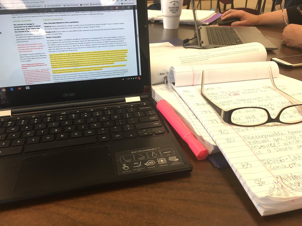 MrsGaier's tweet photo. At it again! Science Standards work group #rightforkids #sciencerocks @TheOHStandard #k12wegotthis https://t.co/fGxAHRJhHb