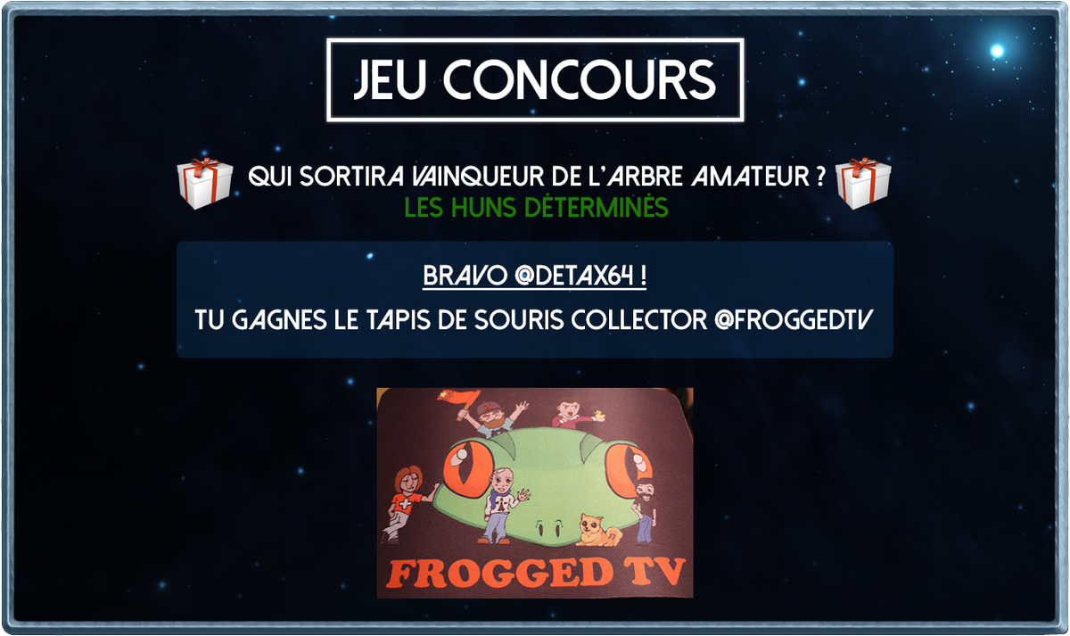 FroggedTV's tweet photo. 🎁Félicitation à @DetaX64 qui remporte le tapis collector @FroggedTV 🎉
#ftvMajor https://t.co/01BAsZ9nH2