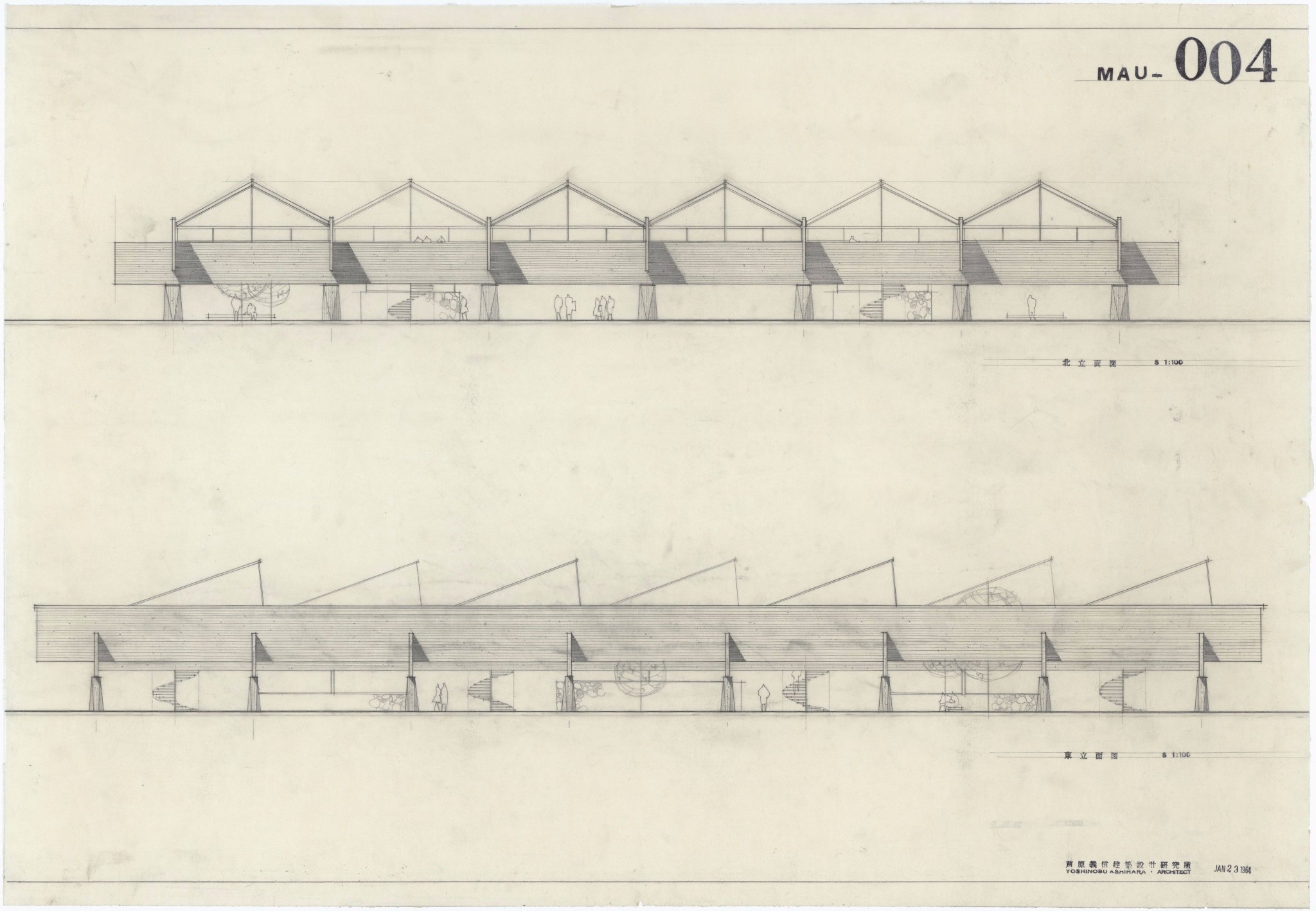 武蔵野美術大学 美術館 図書館 Auf Twitter 美術館 先ほどの図面 そうです もうお分かりかと思いますが 武蔵野美術大学アトリエ棟 ４号館 の図面でした 図面は 現在のcadデータによるものとは違って 鉛筆で描かれています 緻密な線から設計者の熱量が