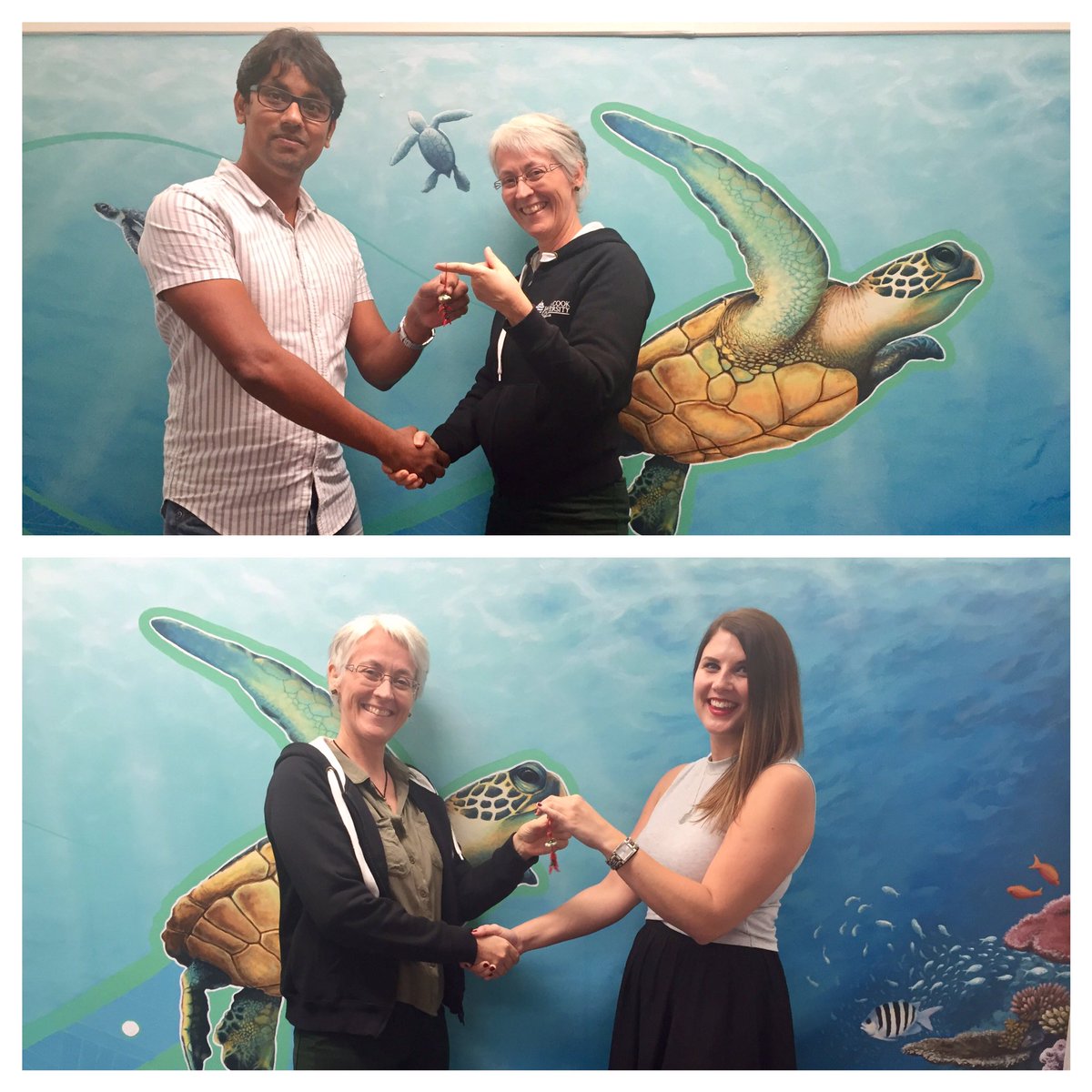JCUTurtleHealth's tweet photo. The Ariel Lab celebrating 2 new publications and looking forward to many more coming soon! @msahasan @kj_scientist #turtleherpes #research https://t.co/yT7t9XXPXR