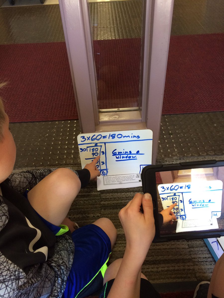 cohen4th's tweet photo. 4th grade problem solving and teaching each other with video solutions. Excellent instruction #PFThinkers https://t.co/SIYbq1tMTJ