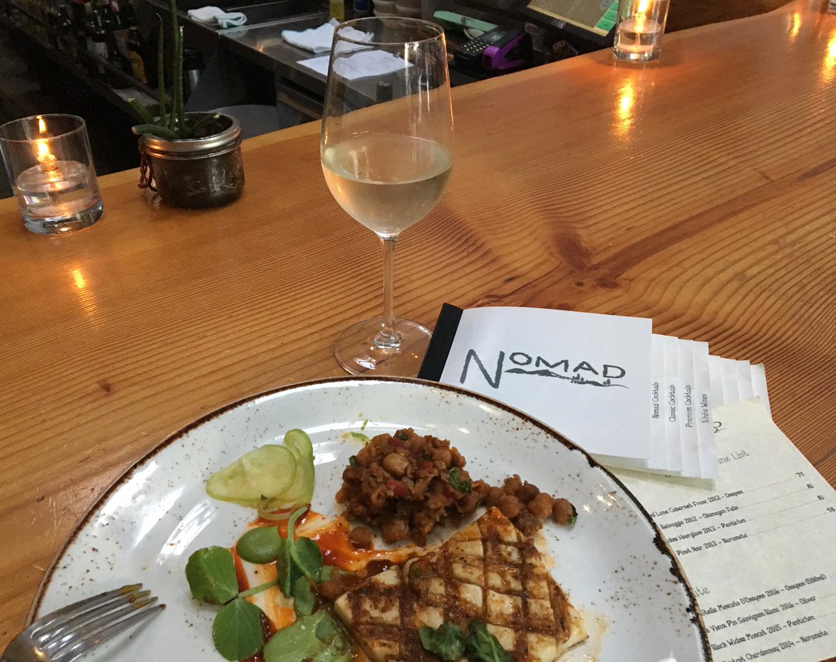 DanWines's tweet photo. Ok.. The best Calamari in town @Nomad_Vancouver #Squid #Harasa #ChickPeas paired with @HesterCreek #PinotGris #BCWine #DoIT https://t.co/XfUUis1dO6