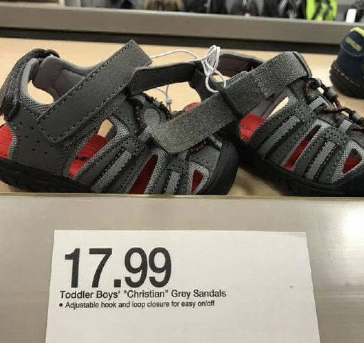 When you're shopping for kids' shoes and your freaking brother in law is everywhere! <a href="/Christian50WR/">Christian Grey</a> #YouKnowWhatTheySayAboutSmallFeet