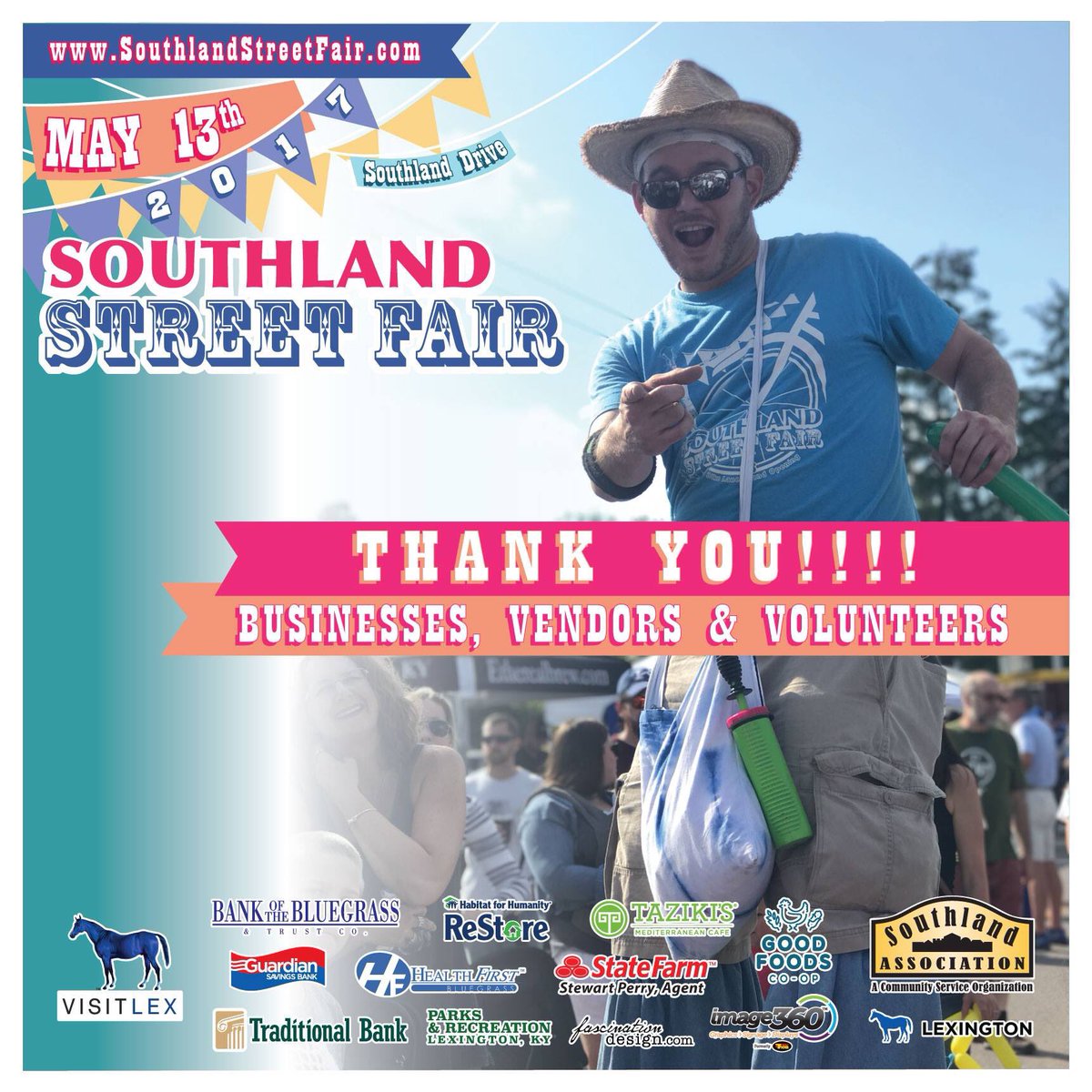 SouthlandStFair's tweet photo. In addition to sponsors, we want to thank the people &amp; businesses that made the #southlandstreetfair possible! 🎪see photos #sharethelex https://t.co/lj78XruDOR