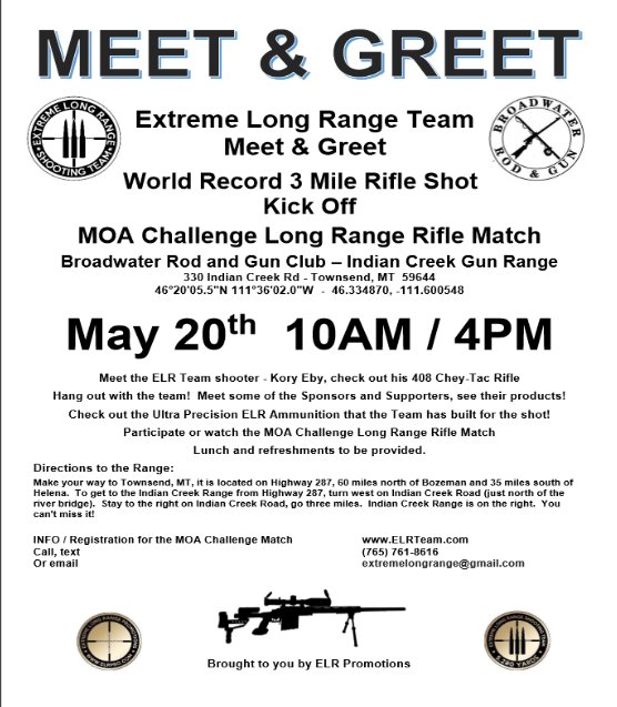 ExtremeLR's tweet image. This Saturday, Broadwater Rod &amp;amp; Gun Club, Townsend, MT, come meet the team and enter the MOA Challenge, try to out shoot the ELR Team