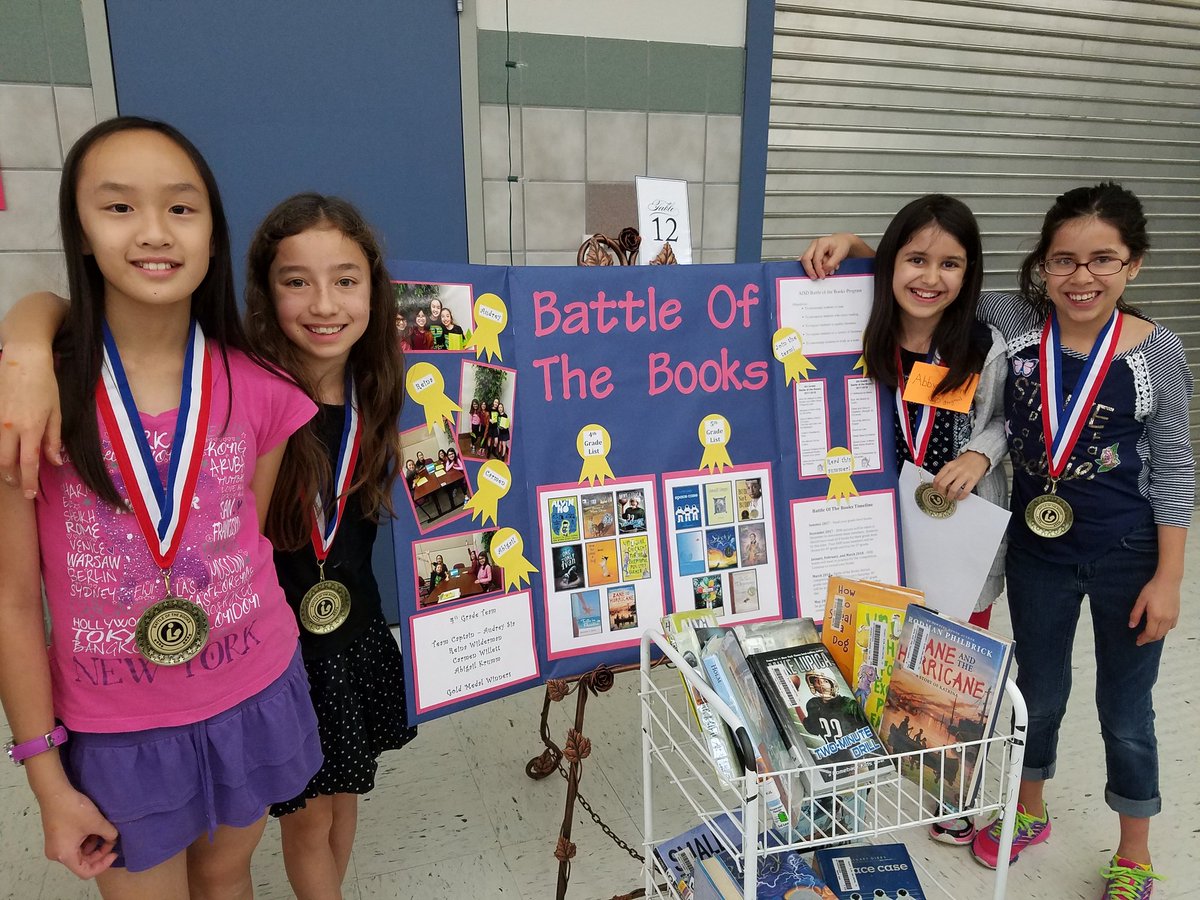 PearcyLibrary's tweet photo. 4th grade Gold Medal winning Battle of Books team recruiting new participants for next year. #Pearcy Showcase @PearcyEagles @aisdlibsrv https://t.co/c8skz3Te3g