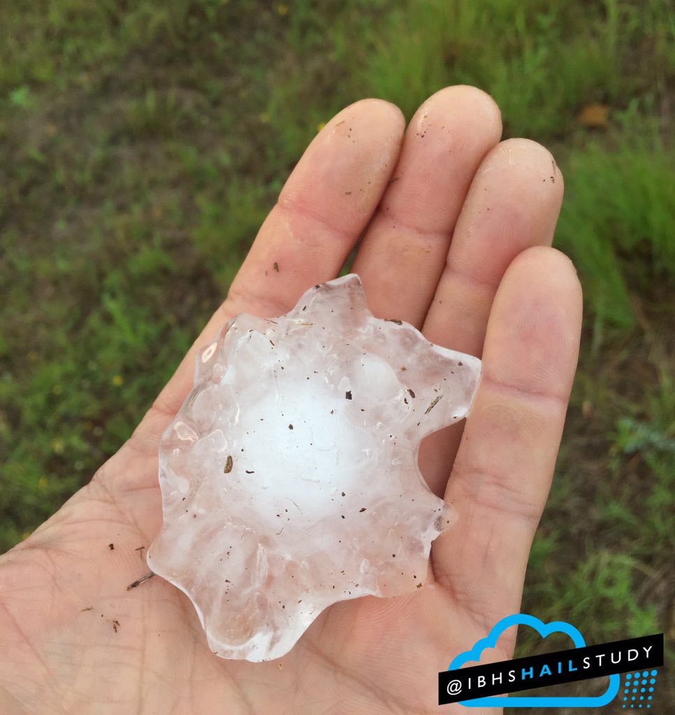 Large #hail found and measured near Erick, OK #IBHSHail17 #ResearchSuccess