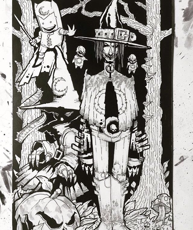 Lostsoulscomic's tweet photo. Witches, witches everywhere! #comics #lostsouls our crazy witch! #sprites #ink  #needscolor #independant https://t.co/bp1b5CoaE7