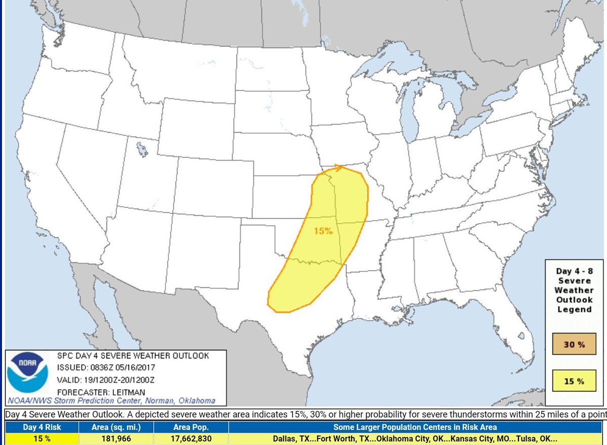 MizzouChase's tweet photo. Current risk area for possible severe weather Friday. Could extend into parts of Central Missouri. https://t.co/zGkpG35cE2