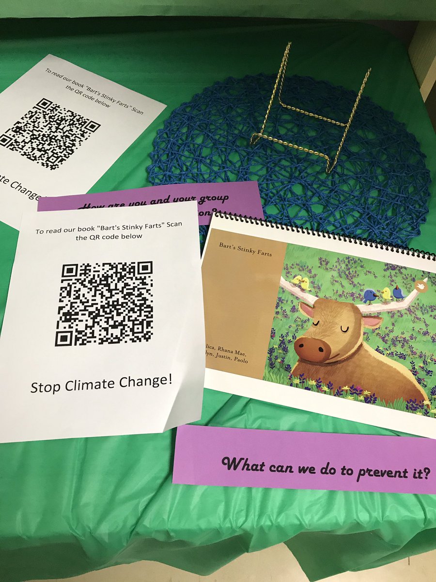 MrsColeTeaches's tweet photo. Methane in cows! @Mrs_Malcolm10 is reading the awesome book this group made about cows making methane gas! @StClementECSD https://t.co/gVuwtkV1m2
