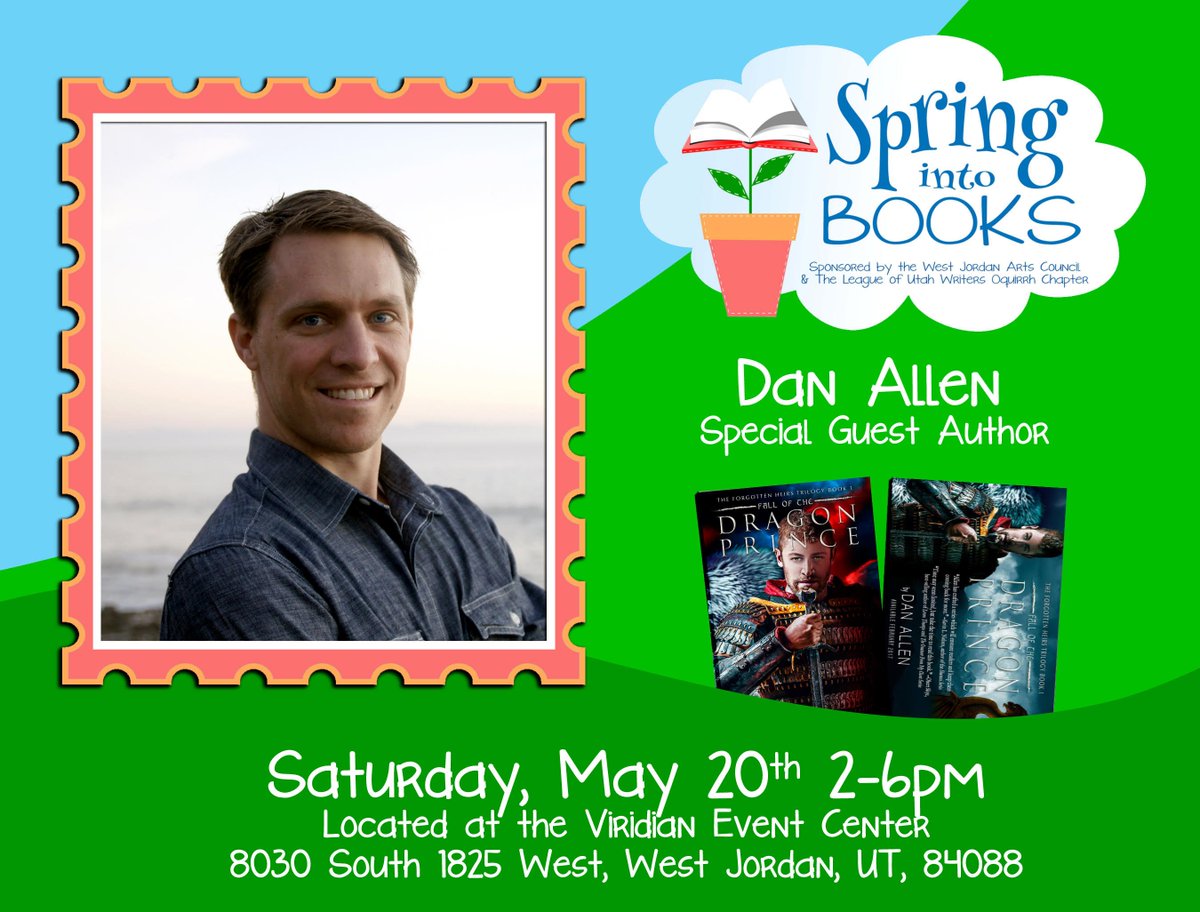 authordanallen's tweet photo. Meet dozens of authors at the huge #book #signing  event at  West Jordan Viridian Center this Saturday PM! #SpringIntoBooks https://t.co/FowwCxILda
