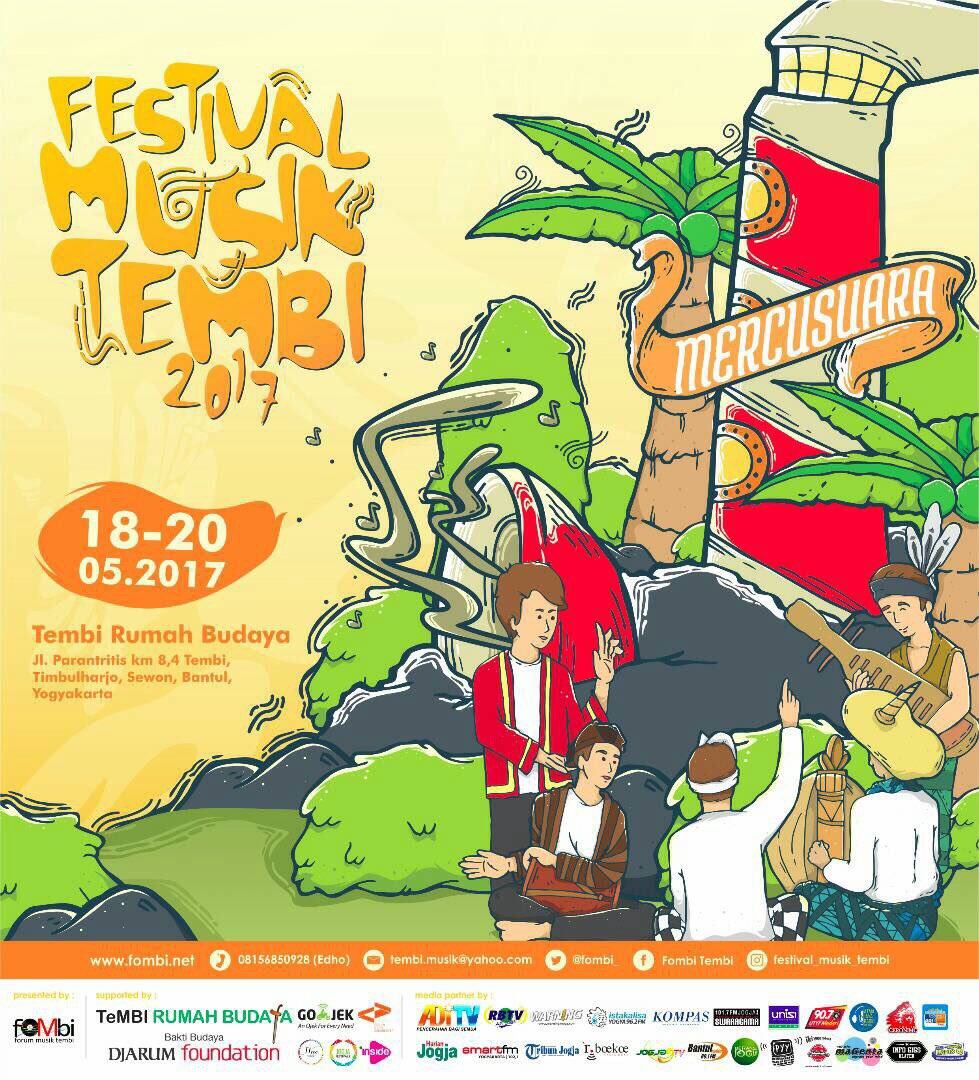 BerandaJogja's tweet photo. Festival Musik Tembi "Mercusuara" | 18-20 Mei 2017 | @RumahTembi JL. Parangtritis KM. 8,4 Bantul | Info: @foMbi_ #FMT2017 https://t.co/ixQ4aZkG9S