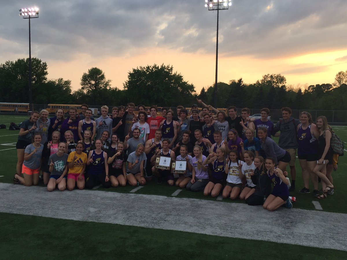 WacTF's tweet photo. Conference Champs!!!! Girls....and BOYS!!!! Boys tied with Hutch, and won the coin toss.  First time since 2003!  #proudcoach https://t.co/BVKeXXpWIl