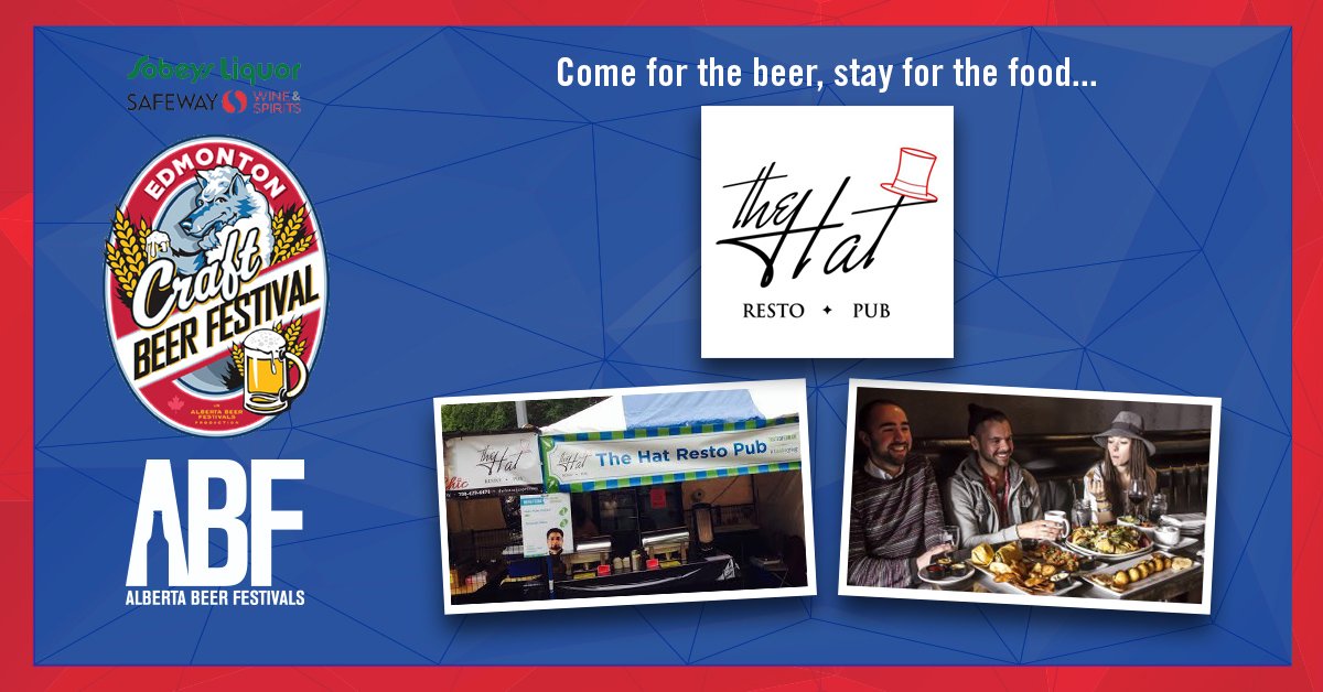 Serving burgers &amp; pub food on Jasper since 1912, @TheHatYEG will be at #yegbeerfest with some great eats! Get Tix: ow.ly/sBbK30bMrYT