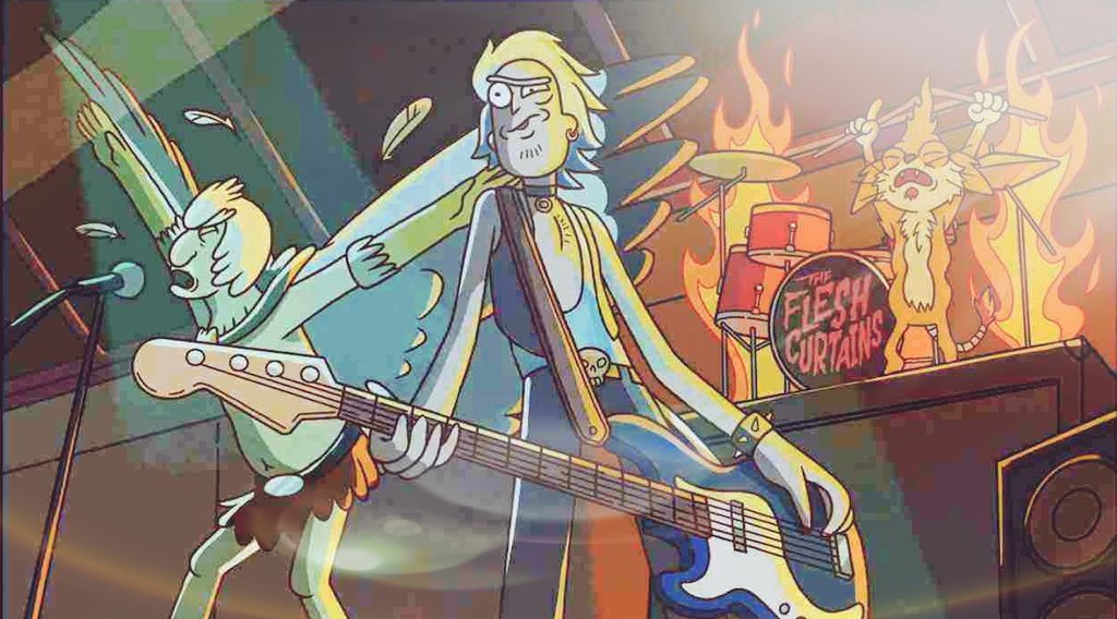 ricksbff's tweet image. Remembering the old days...
Me, Rick and Ol' Birdperson squanching around in the #FleshCurtains way back when.