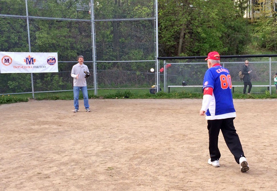 BaseballMilton's tweet photo. Proud &amp; excited to have The Mayor of #Milton himself, the Hon. Gordon Krantz in attendance &amp; throwing out the 1st pitch on #OpeningDay https://t.co/pbROnSYhn0