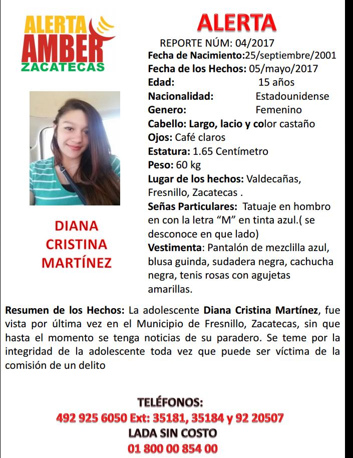AAMBER_zacs's tweet photo. Continúa la Búsqueda de la adolescente Diana Cristina Martínez, si se tiene algún dato se lo agradeceremos. https://t.co/ilGjMoEhAc