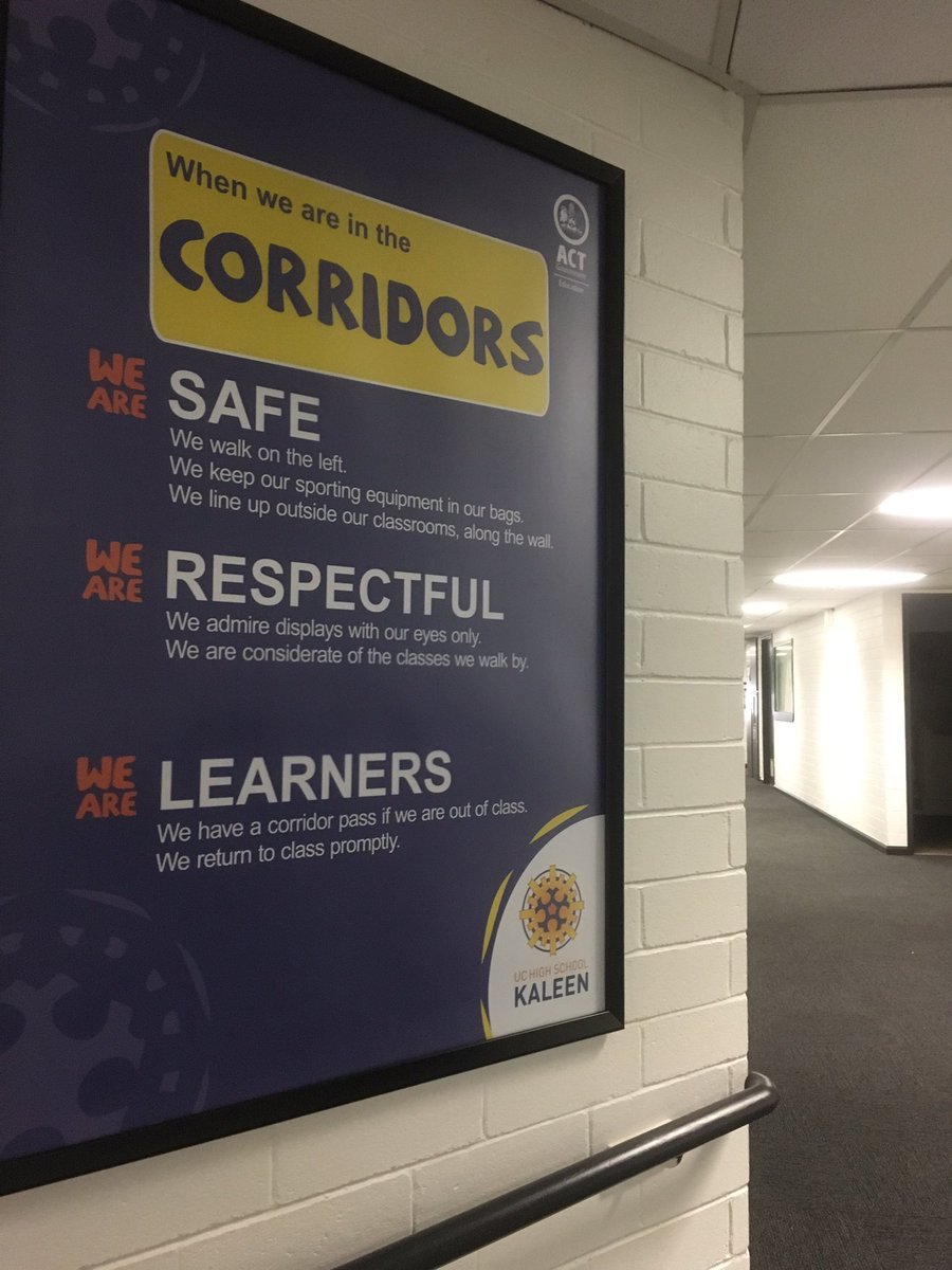 Mpasact's tweet photo. UC Kaleen High create a very public way to communicate their behaviour expectations to all in the community. #actpbl #signage https://t.co/wBaNPt6xUP