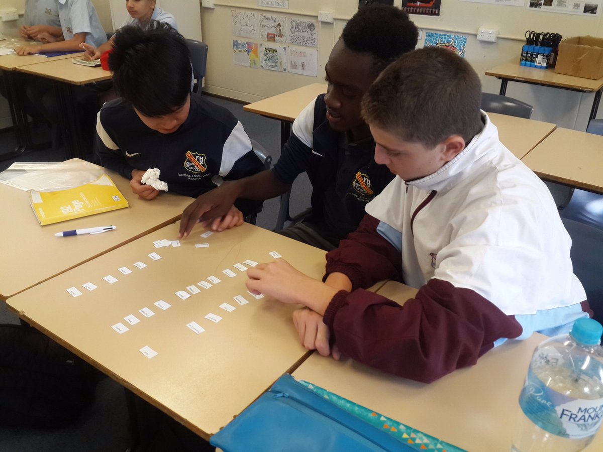 Fairfield_HSIE's tweet photo. Students sorting vocabulary cards into different categories to form paragraphs. Great historical vocab building activity @fairfieldh1 https://t.co/LV4swOCtyz