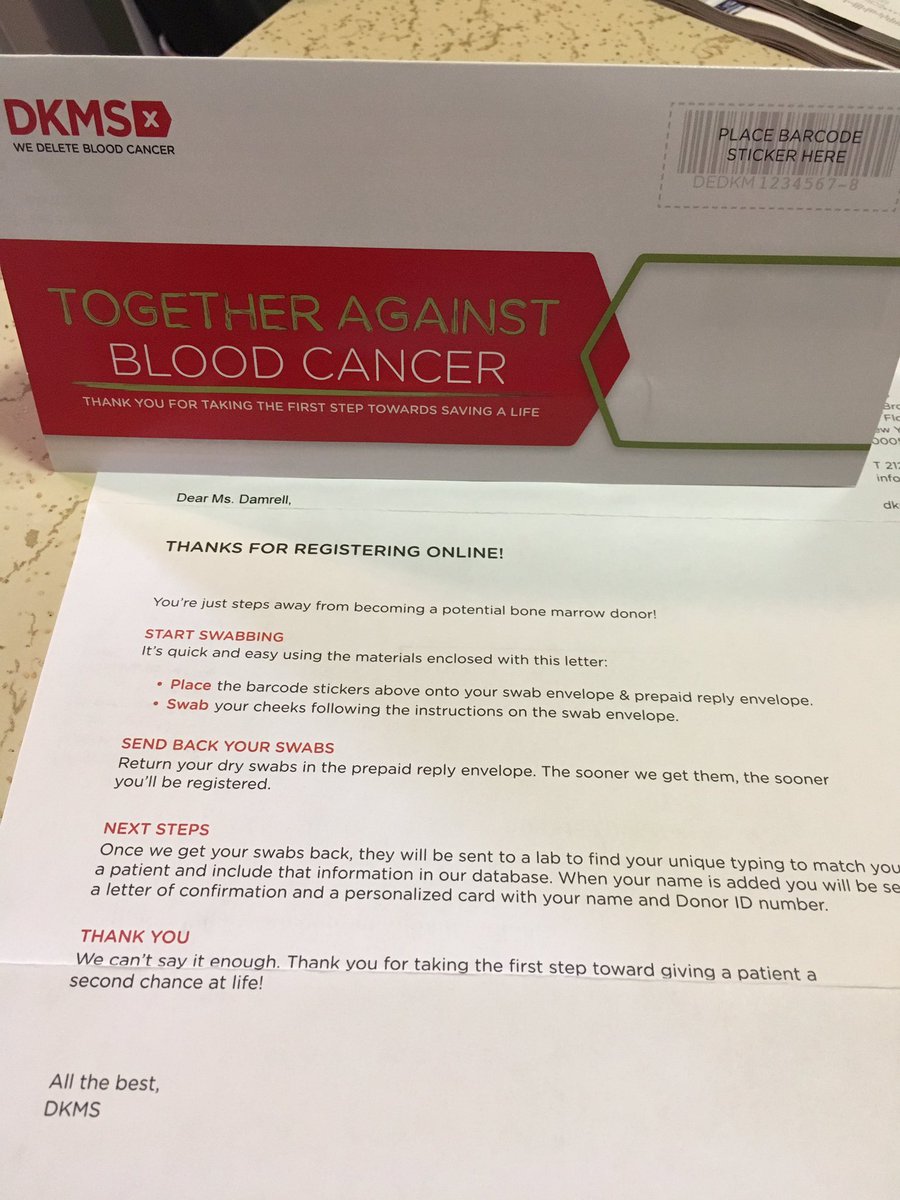 MeganMykal's tweet photo. @KiddNation @NickAdamsTweets got my cotton swabs in the mail today! #deletebloodcancer @dkms_us https://t.co/LOmV8fm7Pn