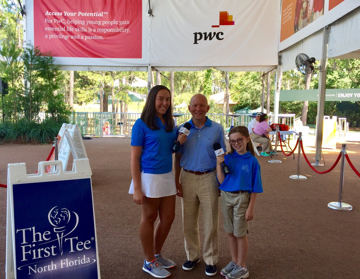 📸 Behind-the-scenes w/our Junior Correspondents at the PwC First Tee Challenge today. Lookout for the video later this week! #THEPLAYERS