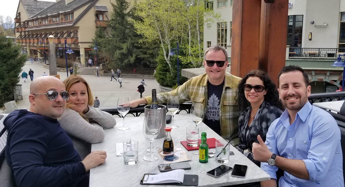 reelmediacanada's tweet photo. @reelmediacanada Team with @britinsurance supporter Andrew Bowers, in #Whistler at the @NACAconference https://t.co/uz1cNXvpfI