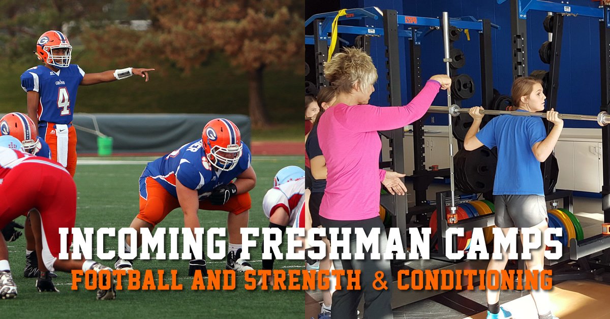 grosscatholic's tweet photo. Calling all GC incoming freshmen!  Sign up now for Strength &amp; Conditioning Camp and/or Football Camp! https://t.co/PiP7pEn9cq https://t.co/MbvIMn6lZ6
