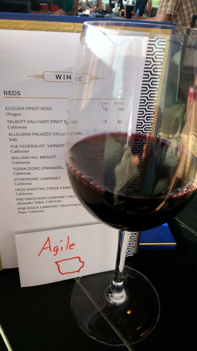 Agile_PC's tweet image. Enjoying a great social hour with #agileiowa and a Cabernet...can you guess which one?