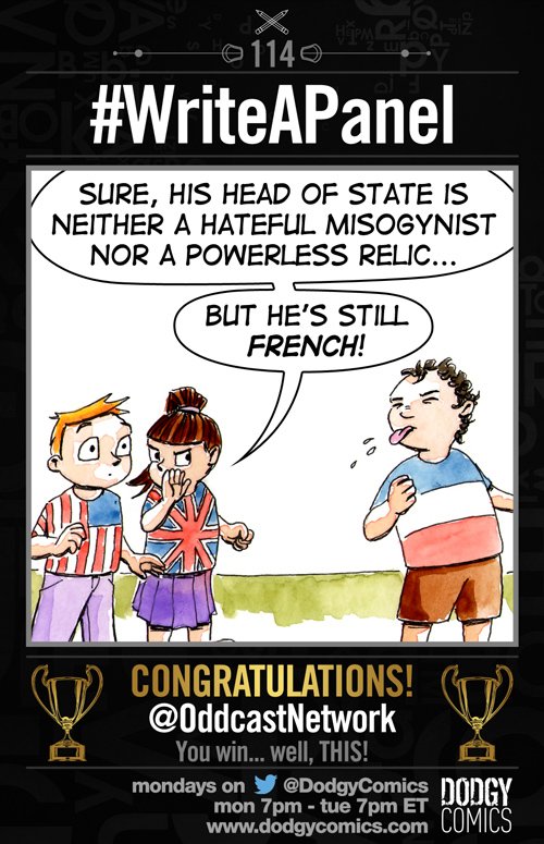 DodgyComics's tweet photo. We have a winner! Congratulations, @OddcastNetwork!
#WriteAPanel
https://t.co/VELAqM0xRJ https://t.co/jGVGPFALlj